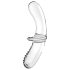 Satisfyer Double Crystal - dildo duplo de vidro - transparente