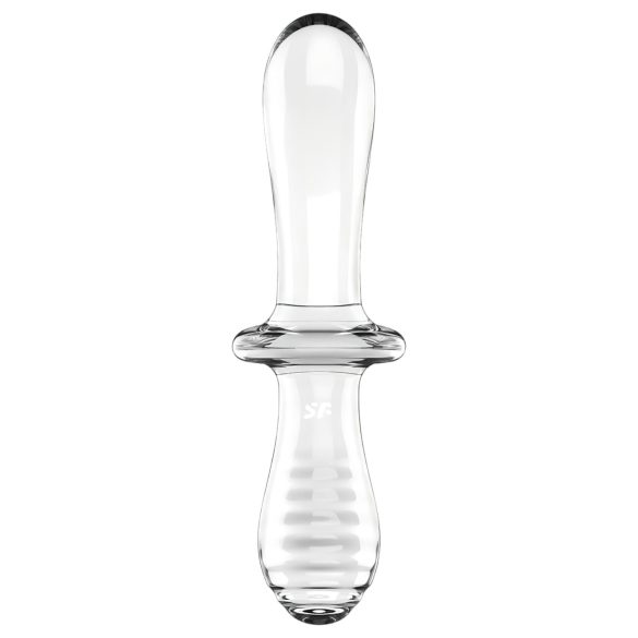 Satisfyer Double Crystal - dildo duplo de vidro - transparente