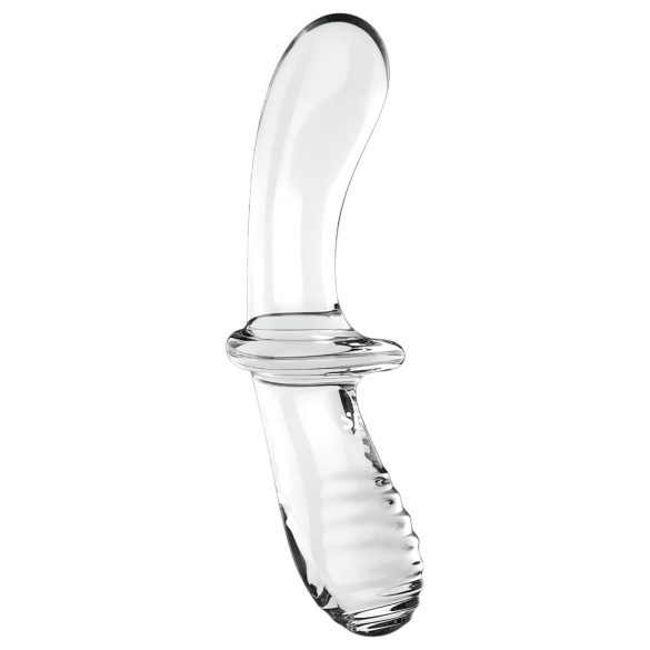 Satisfyer Double Crystal - dildo duplo de vidro - transparente