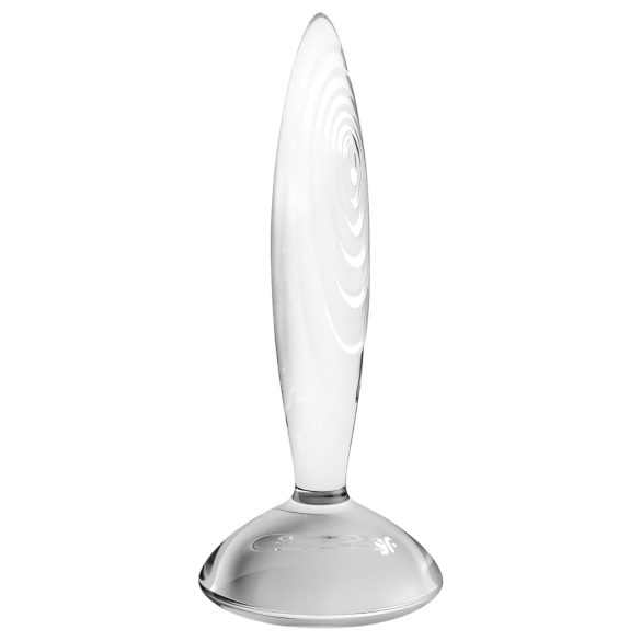 Satisfyer Sparkling Crystal - dildo de vidro texturizado - transparente