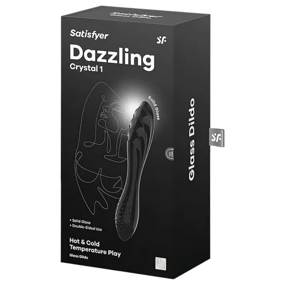 Satisfyer Dazzling Crystal 1 - dildo duplo vidro - preto