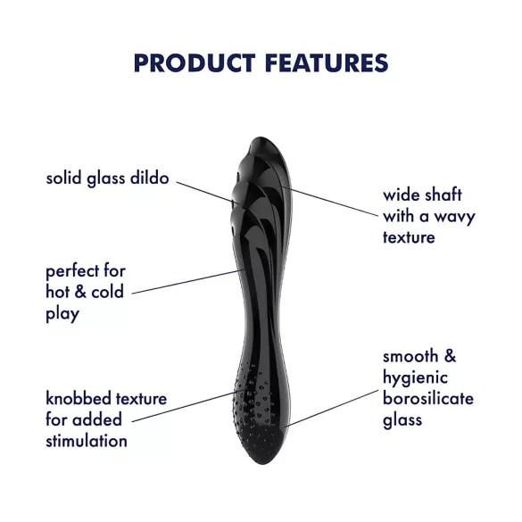Satisfyer Dazzling Crystal 1 - dildo duplo vidro - preto