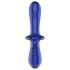 Satisfyer Double Crystal - dildo duplo de vidro - azul