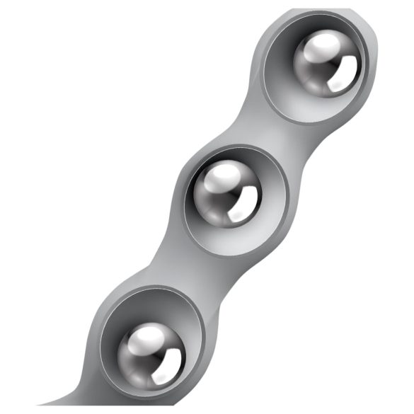 Satisfyer Triple Ball-R - dildo com bolas texturizadas - silicone cinza