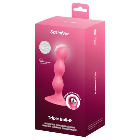 Satisfyer Triple Ball-R - vibrador anal com esferas - silicone rosa