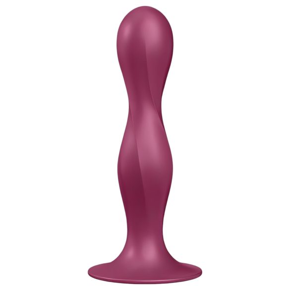 Satisfyer Double Ball-R - dildo com ventosa e peso - silicone vermelho