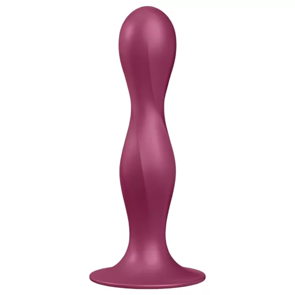 Satisfyer Double Ball-R - dildo com ventosa e peso - silicone vermelho