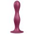 Satisfyer Double Ball-R - dildo com ventosa e peso - silicone vermelho