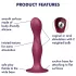 Satisfyer Double Ball-R - dildo com ventosa e peso - silicone vermelho