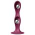 Satisfyer Double Ball-R - dildo com ventosa e peso - silicone vermelho