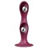 Satisfyer Double Ball-R - dildo com ventosa e peso - silicone vermelho