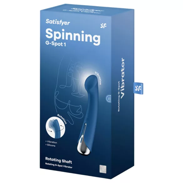 Satisfyer Spinning G-Spot 1 - vibrador ponto G com cabeça giratória - azul