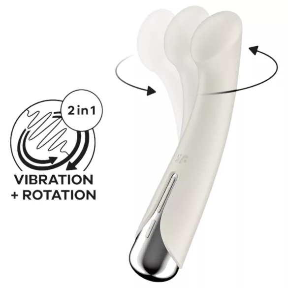 Satisfyer - vibrador ponto G rotativo - cabeça giratória - bege