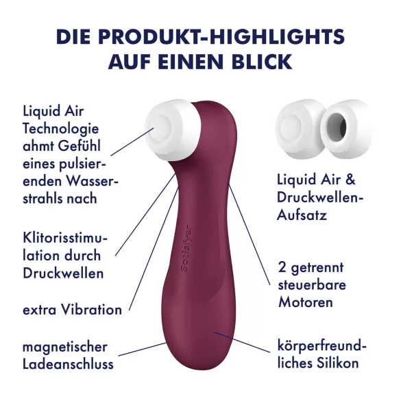 Satisfyer Pro 2 Gen3 - Estimulador de clitóris por ondas de pressão controlado por app (vermelho)