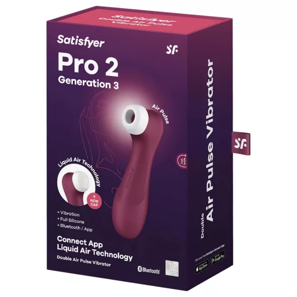 Satisfyer Pro 2 Gen3 - Estimulador de clitóris por ondas de pressão controlado por app (vermelho)