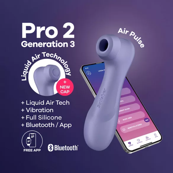 Satisfyer Pro 2 Gen3 - Estimulador de clitóris por ondas de pressão controlado por app (roxo)