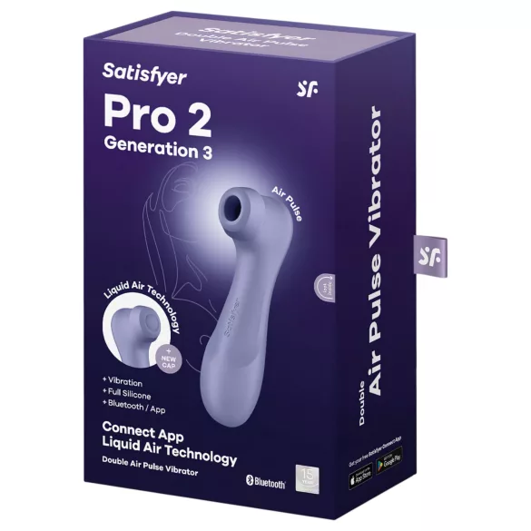 Satisfyer Pro 2 Gen3 - Estimulador de clitóris por ondas de pressão controlado por app (roxo)