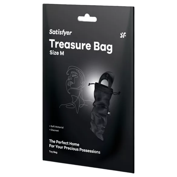 Satisfyer Treasure Bag - bolsa discreta para armazenar - média - preto