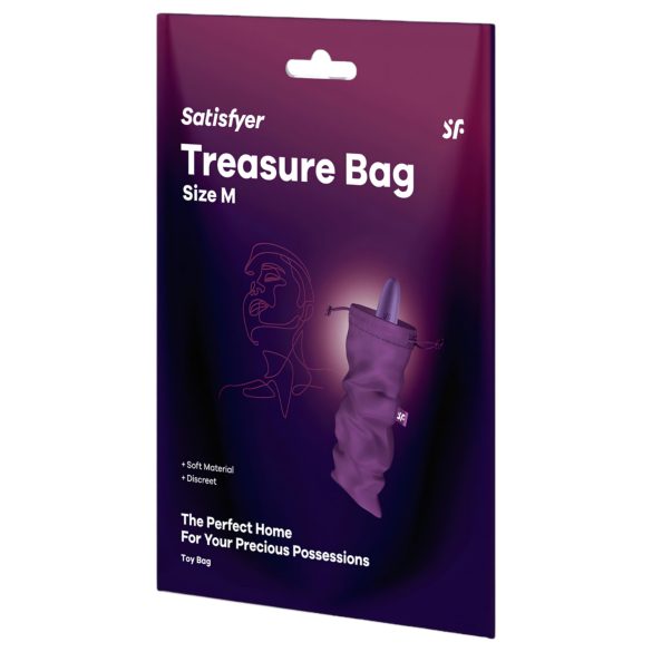 Satisfyer Treasure Bag - bolsa de armazenamento discreta - média - roxa