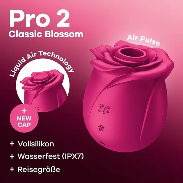 Satisfyer Pro 2 Classic Blossom - vibrador clitóris sucção ar - vermelho