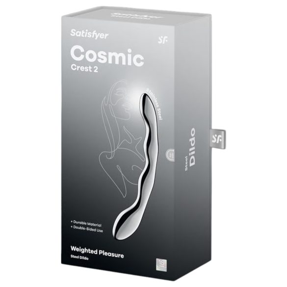 Satisfyer Cosmic Crest 2 - dildo aço ondulado - prata