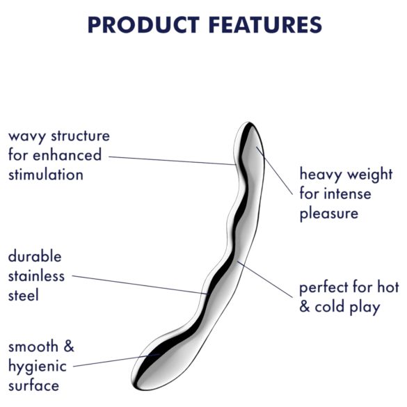 Satisfyer Cosmic Crest 2 - dildo aço ondulado - prata