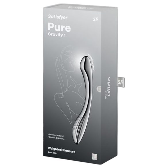 Satisfyer - dildo metálico texturizado - aço inoxidável prata