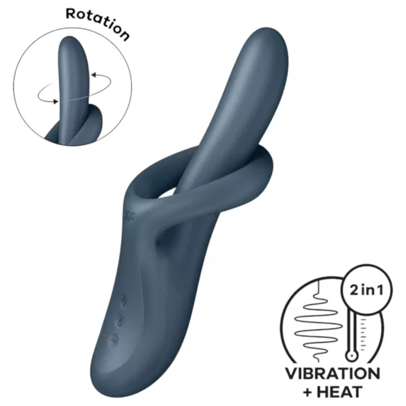 Satisfyer Heat Flex 4 - vibrador clitóris com aquecimento - silicone cinza