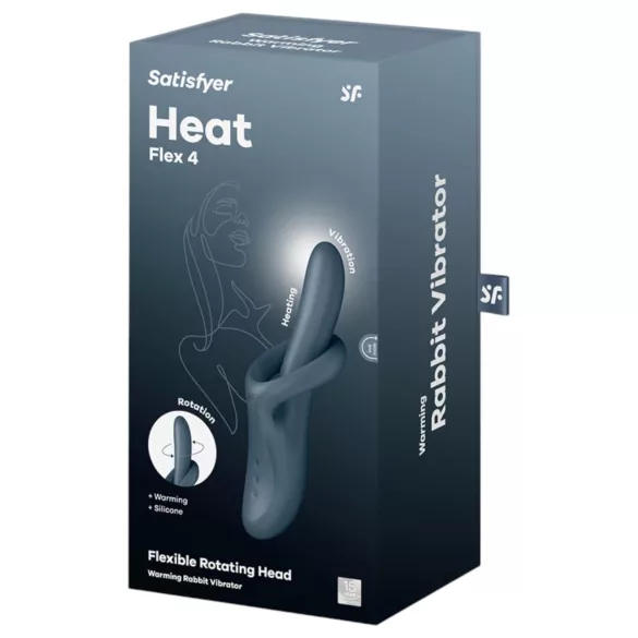 Satisfyer Heat Flex 4 - vibrador clitóris com aquecimento - silicone cinza