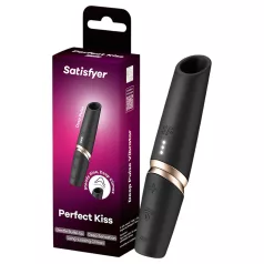 Satisfyer Perfect Kiss - vibrador formato batom - preto