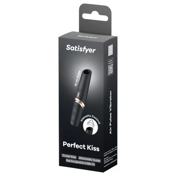 Satisfyer Perfect Kiss - vibrador formato batom - preto