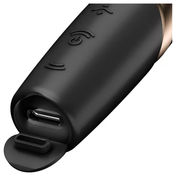 Satisfyer Perfect Kiss - vibrador formato batom - preto
