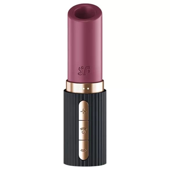 Satisfyer Deep Kiss - vibrador sucção clitóris formato batom - preto