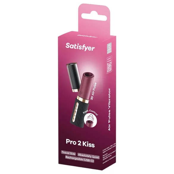 Satisfyer Deep Kiss - vibrador sucção clitóris formato batom - preto