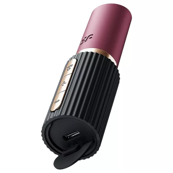 Satisfyer Deep Kiss - vibrador sucção clitóris formato batom - preto