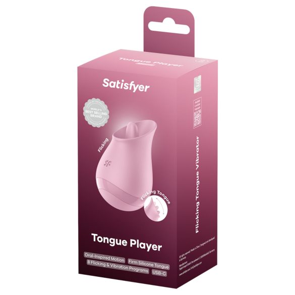 Satisfyer Tongue Player - vibrador clitóris formato língua - silicone rosa