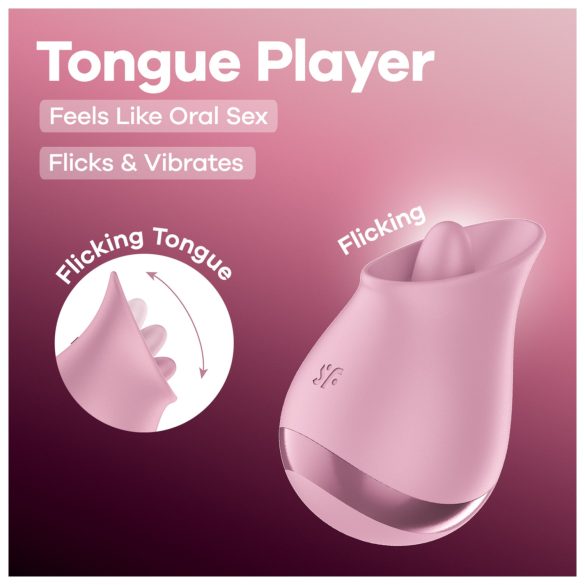 Satisfyer Tongue Player - vibrador clitóris formato língua - silicone rosa