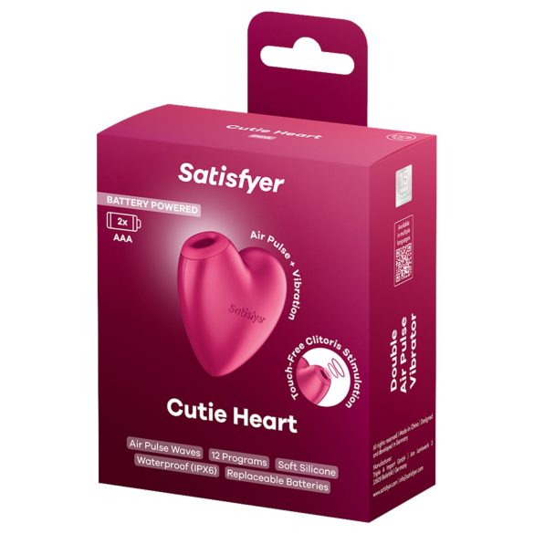Satisfyer Cutie Heart - sugador de clitóris com pulsação de ar - silicone rosa
