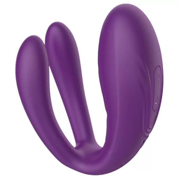 Mrow - vibrador para casal recarregável à prova d'água 3 motores roxo