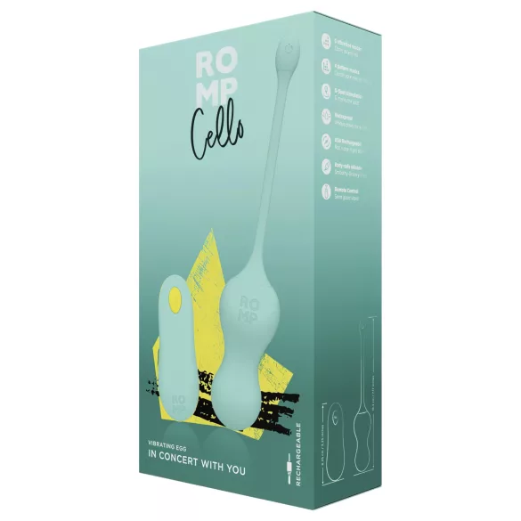 ROMP Cello - bola vaginal vibratória com controle remoto - verde