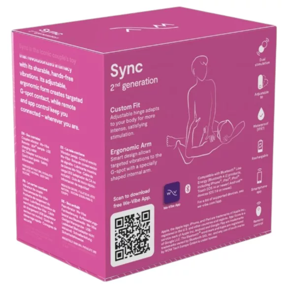 We-Vibe Sync - Vibrador para casais com controlo por app e comando (rosa)