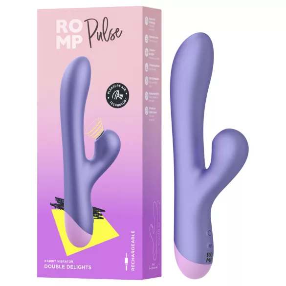 ROMP Pulse - vibrador ponto G com sucção clitoriana - silicone lilás
