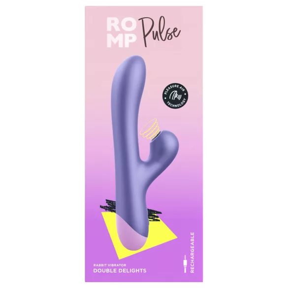 ROMP Pulse - vibrador ponto G com sucção clitoriana - silicone lilás