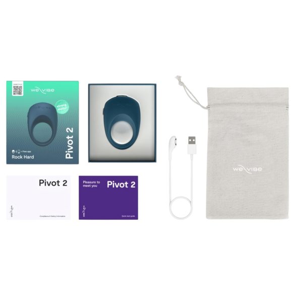 We-Vibe Pivot 2 - anel peniano vibratório inteligente - silicone azul