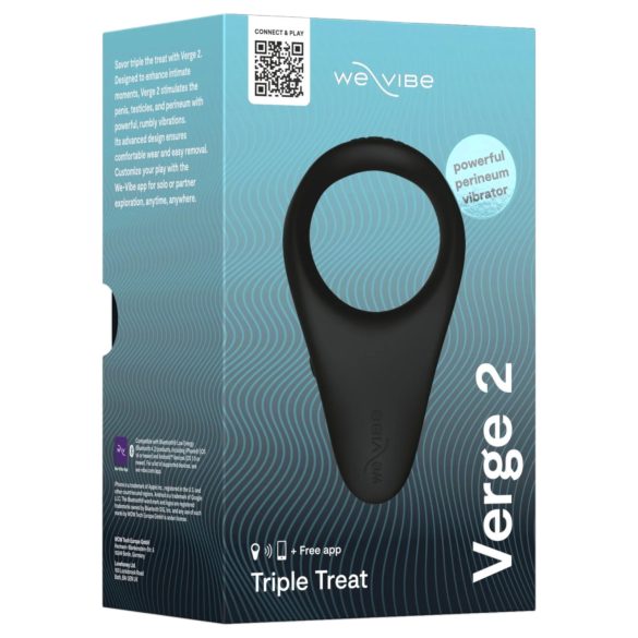 We-Vibe Verge 2 - anel peniano vibratório inteligente - silicone preto