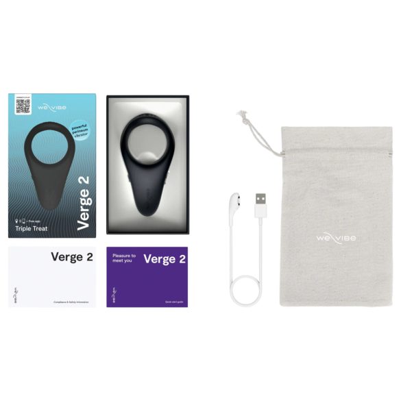 We-Vibe Verge 2 - anel peniano vibratório inteligente - silicone preto