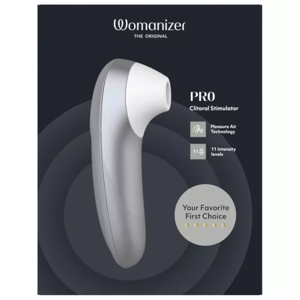 Womanizer Pro - estimulador de clitóris por ondas de ar (cinza)
