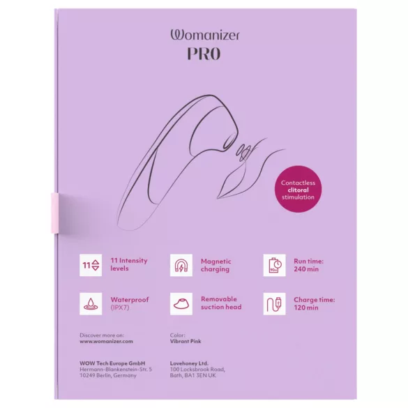 Womanizer Pro - estimulador de clitóris por ondas de ar (rosa)
