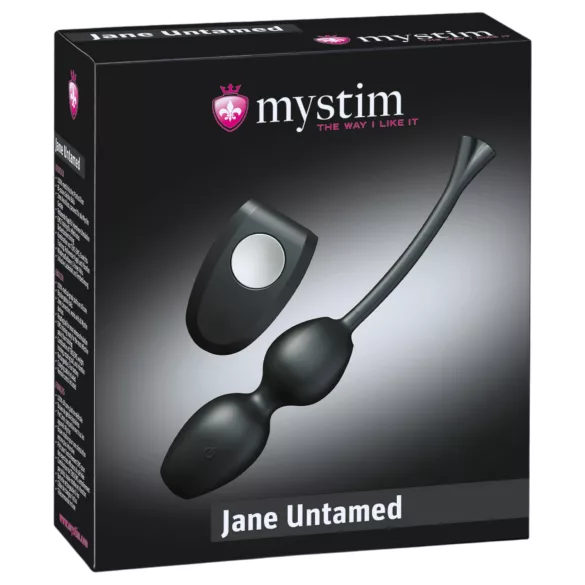 mystim Jane Untamed - duo de bolas de geisha vibratórias (preto)