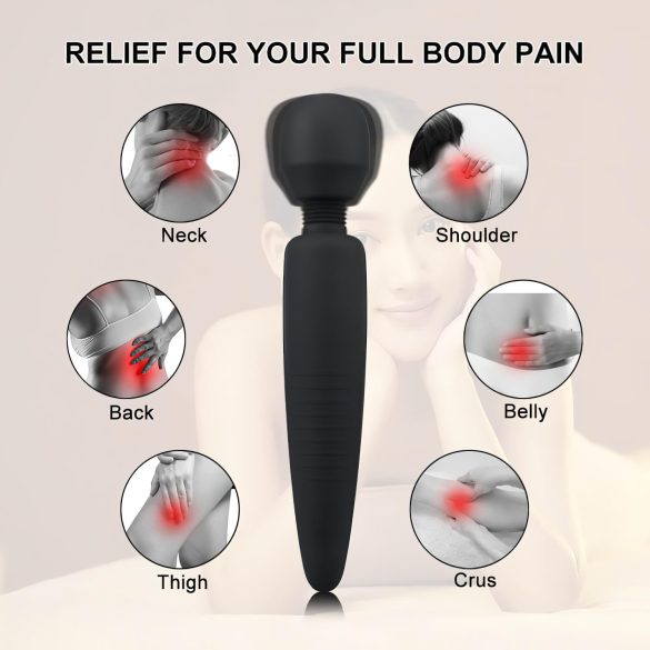 Mrow - vibrador massajador recarregável à prova d'água - preto